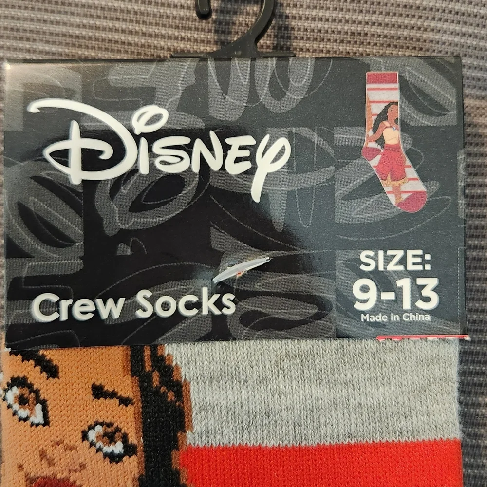 NWT Disney Moana Crew Socks Size 9-13